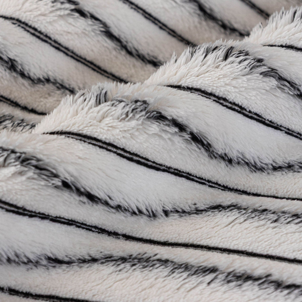 Plush Striped Couch Seat and Backrest Cover, Non-Slip Individual Sofa Protector