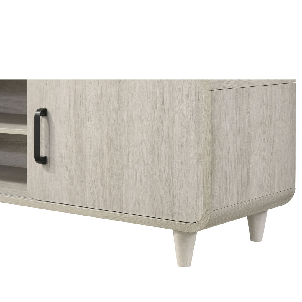 TV Stand With Sliding Doors And Handles, Living Room Furniture - Antique White