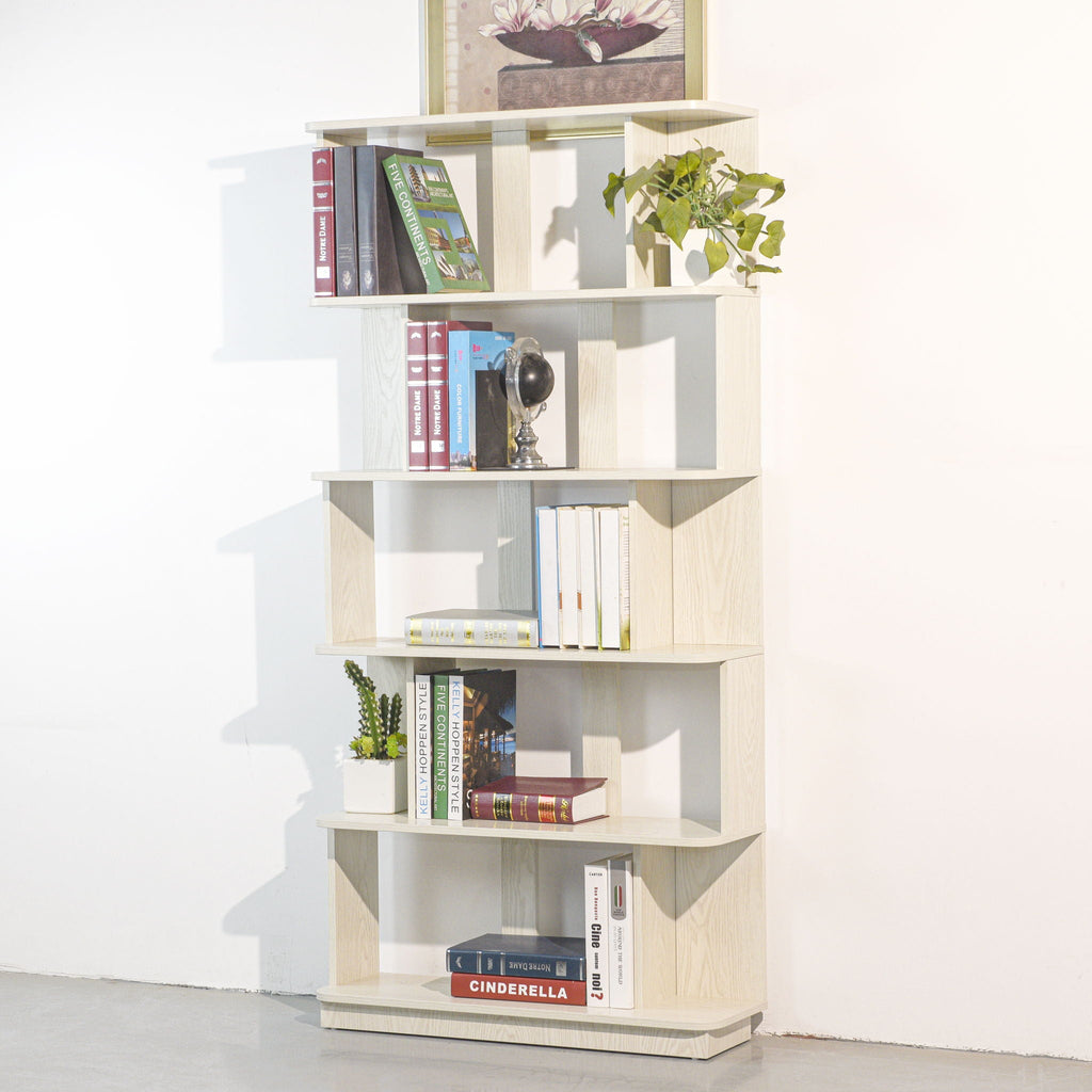 Modern 5 Tier Open Storage Bookcase