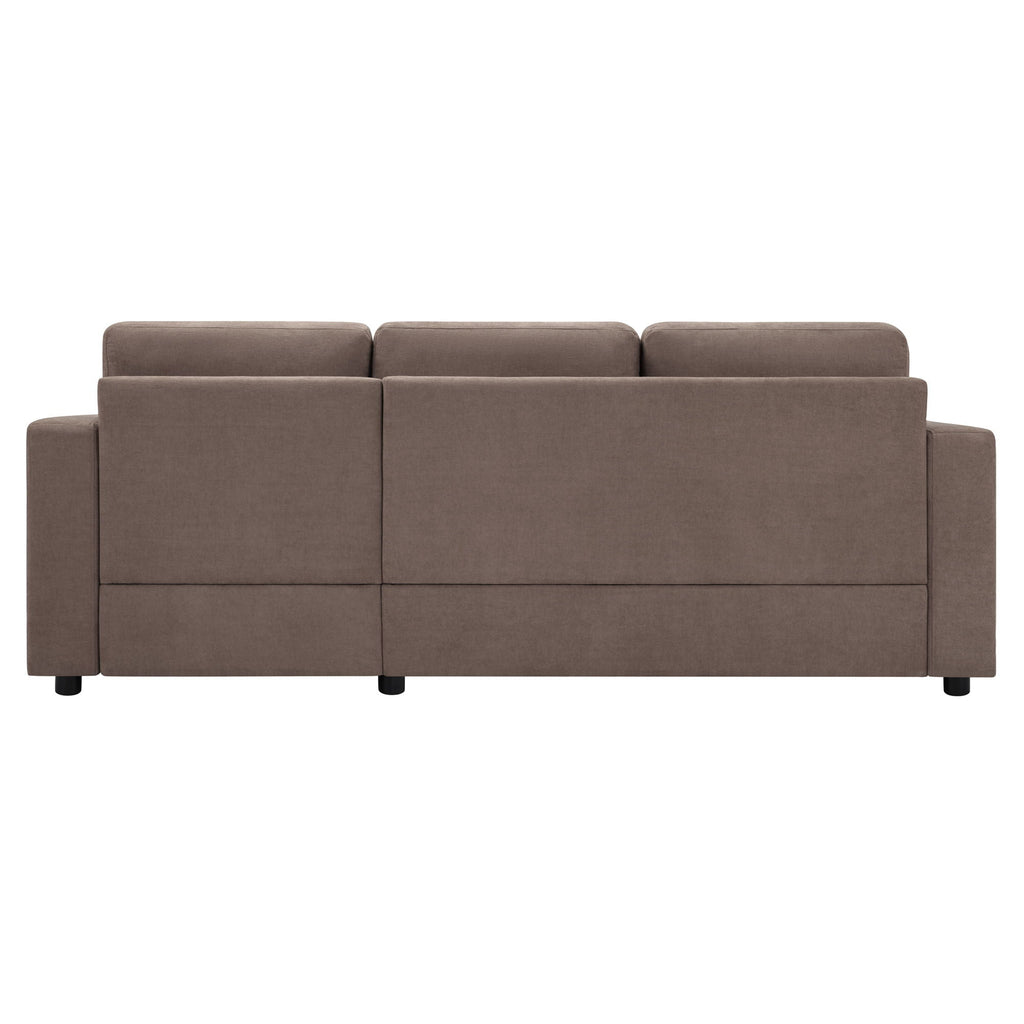 Modern L-Shaped Sectional Sofa With Curved Chaise, USB Ports, And Side Storage Pockets