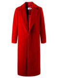 Extra-long Dark Red Wool Coat Womens Outerwear