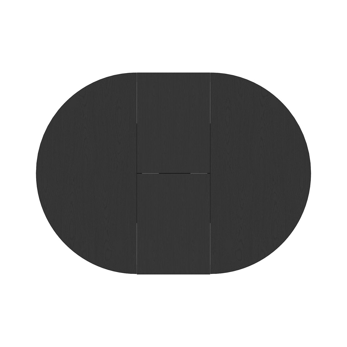 Dining Table For Farmhouse Kitchen Expandable Oval Table Top With Removable Leaf Trestle X Shaped Base - Black