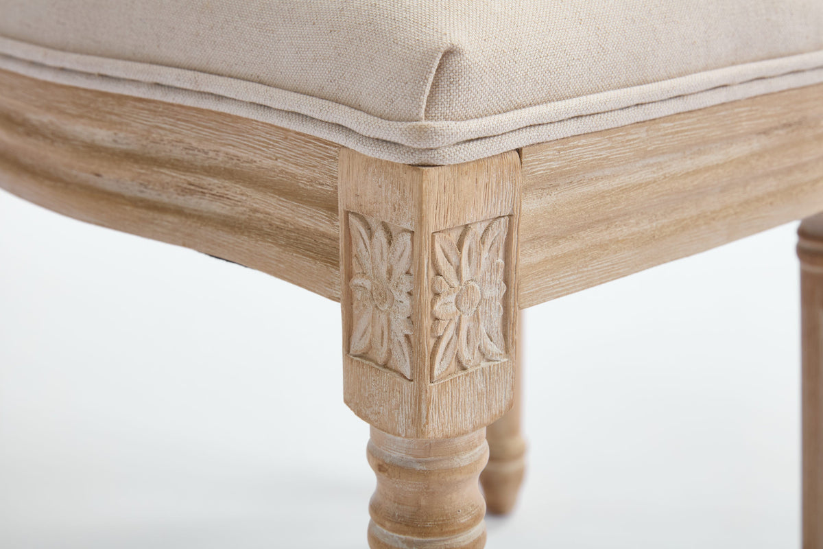 French Country Dining Chairs Set of 2 with Upholstered Round Back