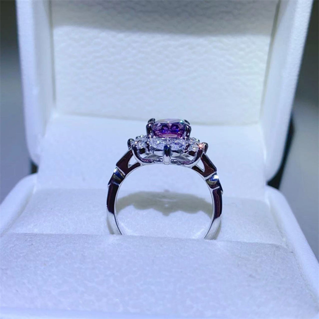 2 Carat Purple Oval-Cut Sparkala™ Pure Sterling Silver Ring