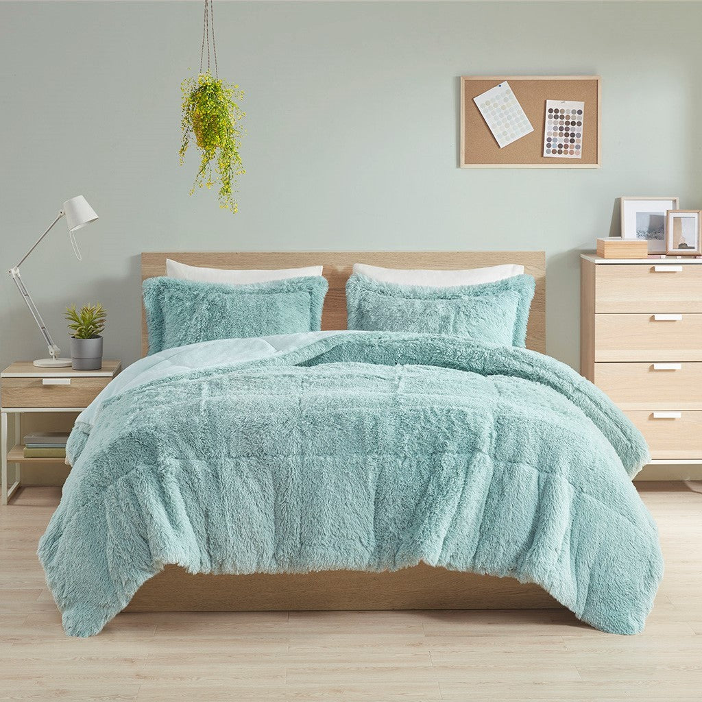Twin/Twin XL Shaggy Long Fur Comforter Mini Set