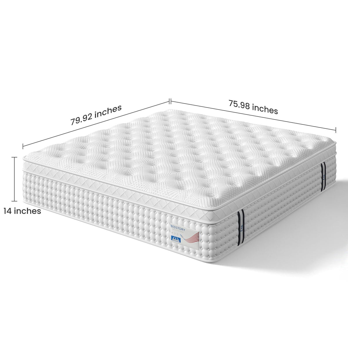 14" King Hybrid Mattress, Memory Foam & Pocket Spring Bed
