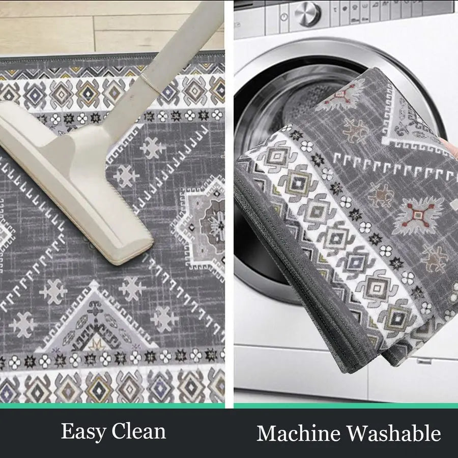 Boho Kitchen Rug Sets 3 Piece with Runner Non Slip Kitchen Rugs and Mats Washable Kitchen Mats for Floor Thick Kitchen Floor Mat