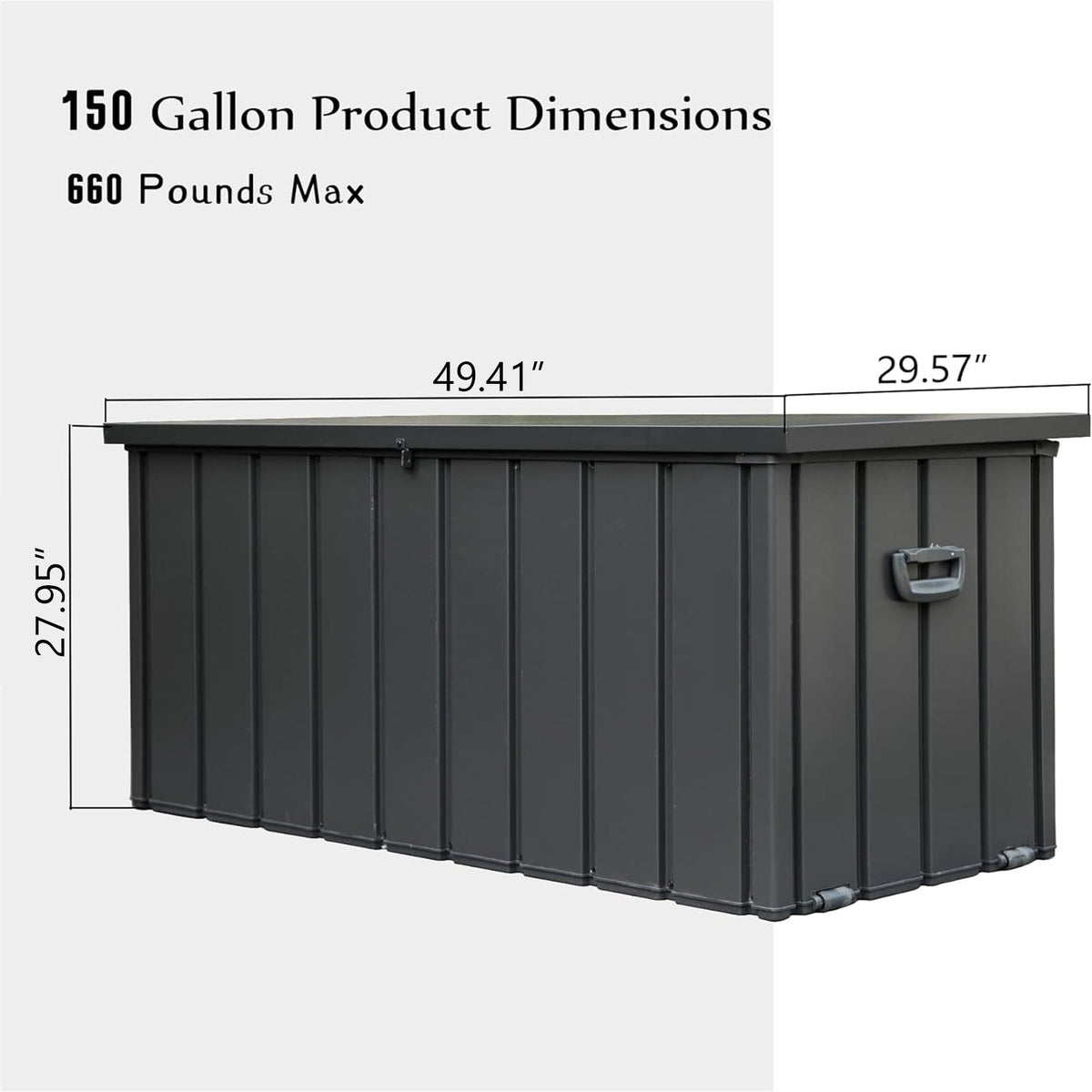 150 Gallon Outdoor Storage Deck Box Waterproof