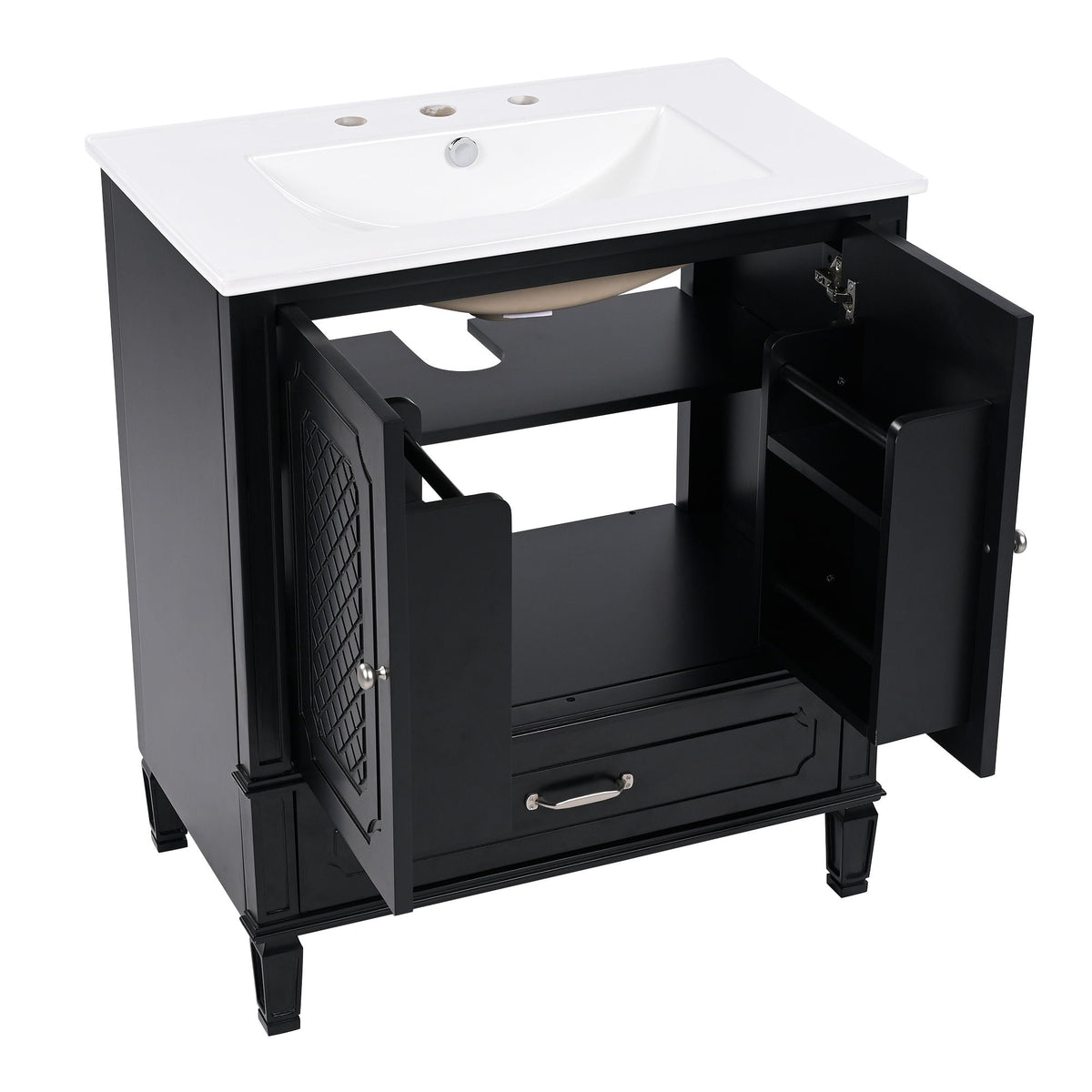 Bathroom Vanity With Sink, Soft Closing Door, Multi Functional Storage