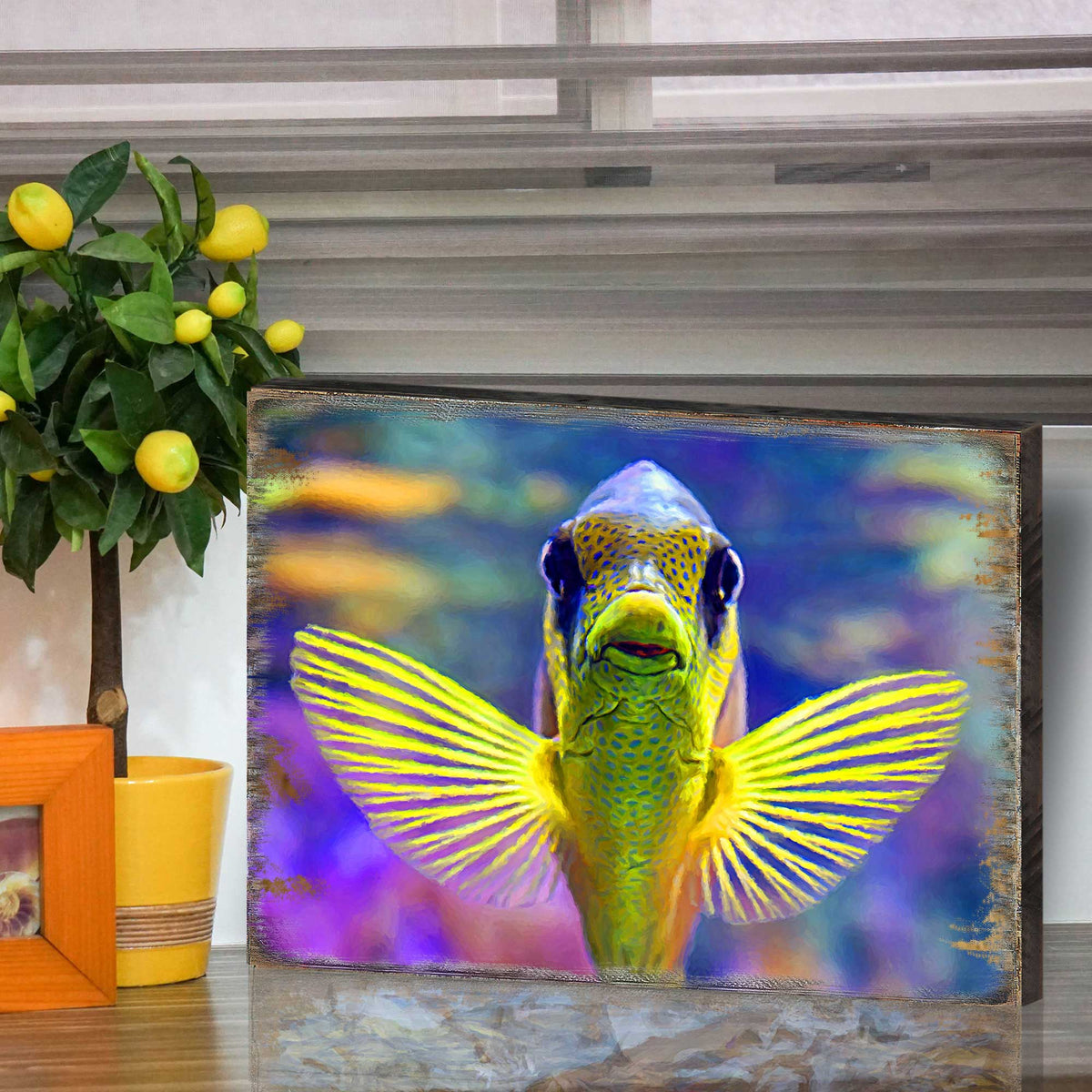 Tropical Fish Wooden Coastal Wall Art by Nature Wonders - Coastal Sea-Life Decor - 95263B