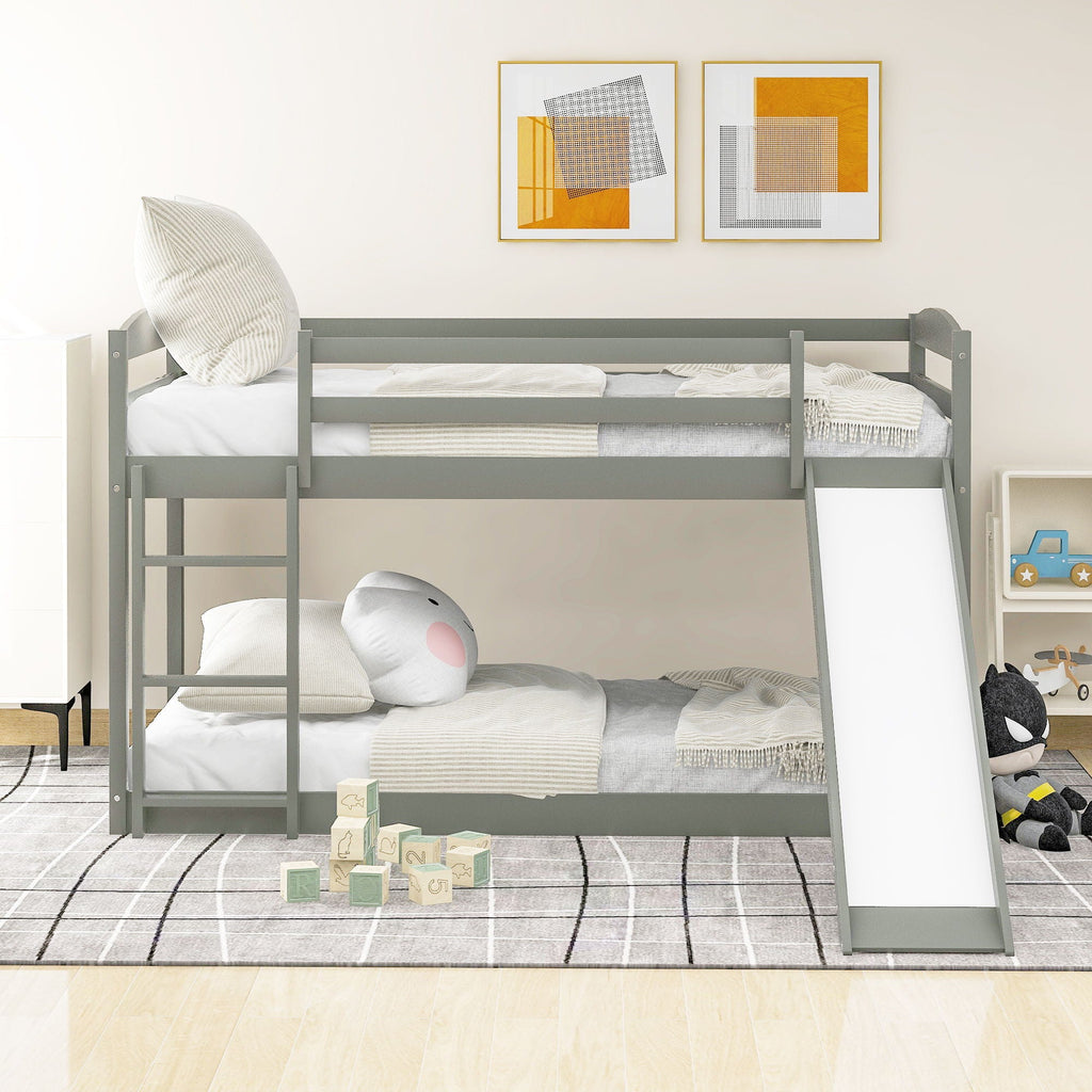 Durable Bunk Bed With Convertible Slide And Ladder