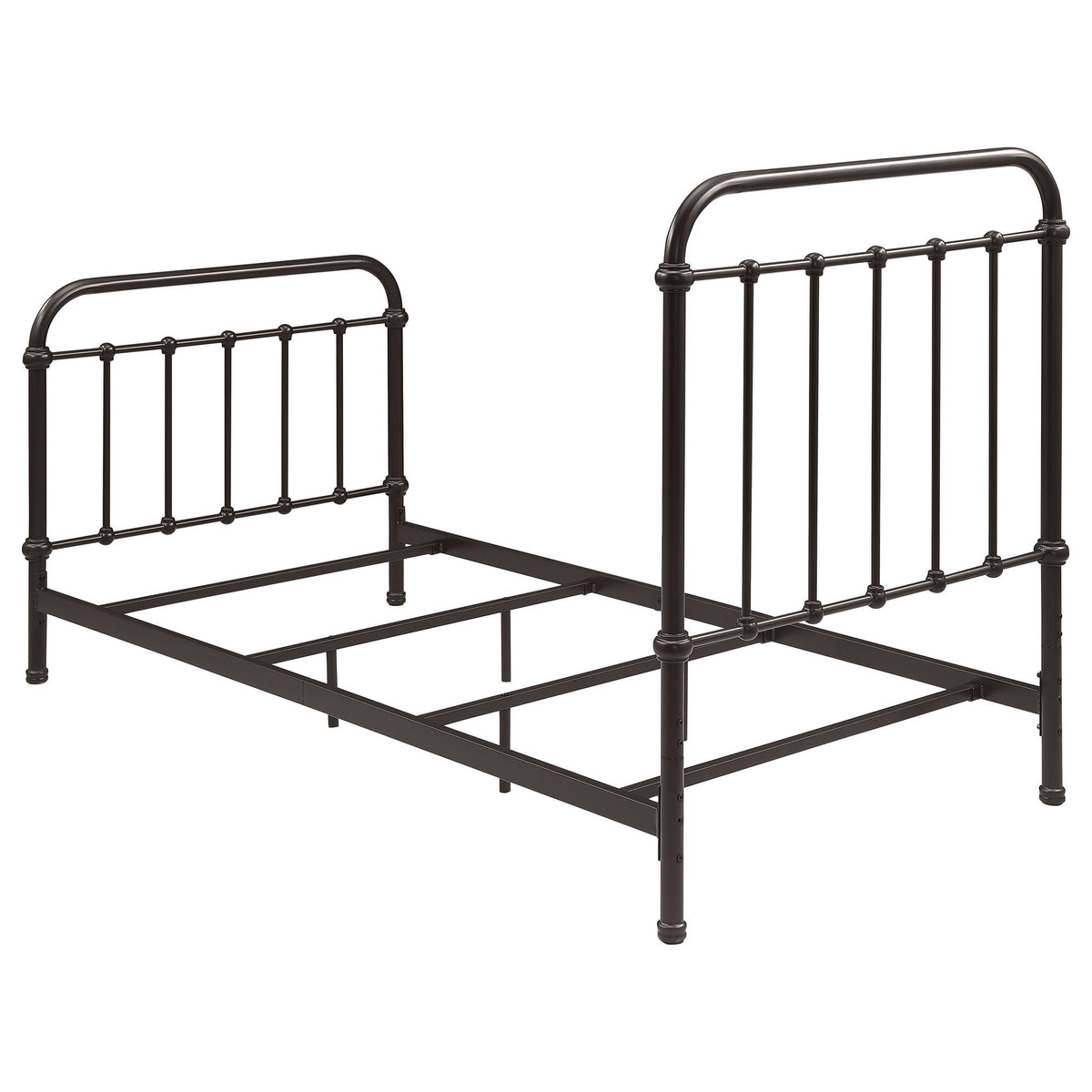 Twin Panel Bed With Ornate Design - Bronze
