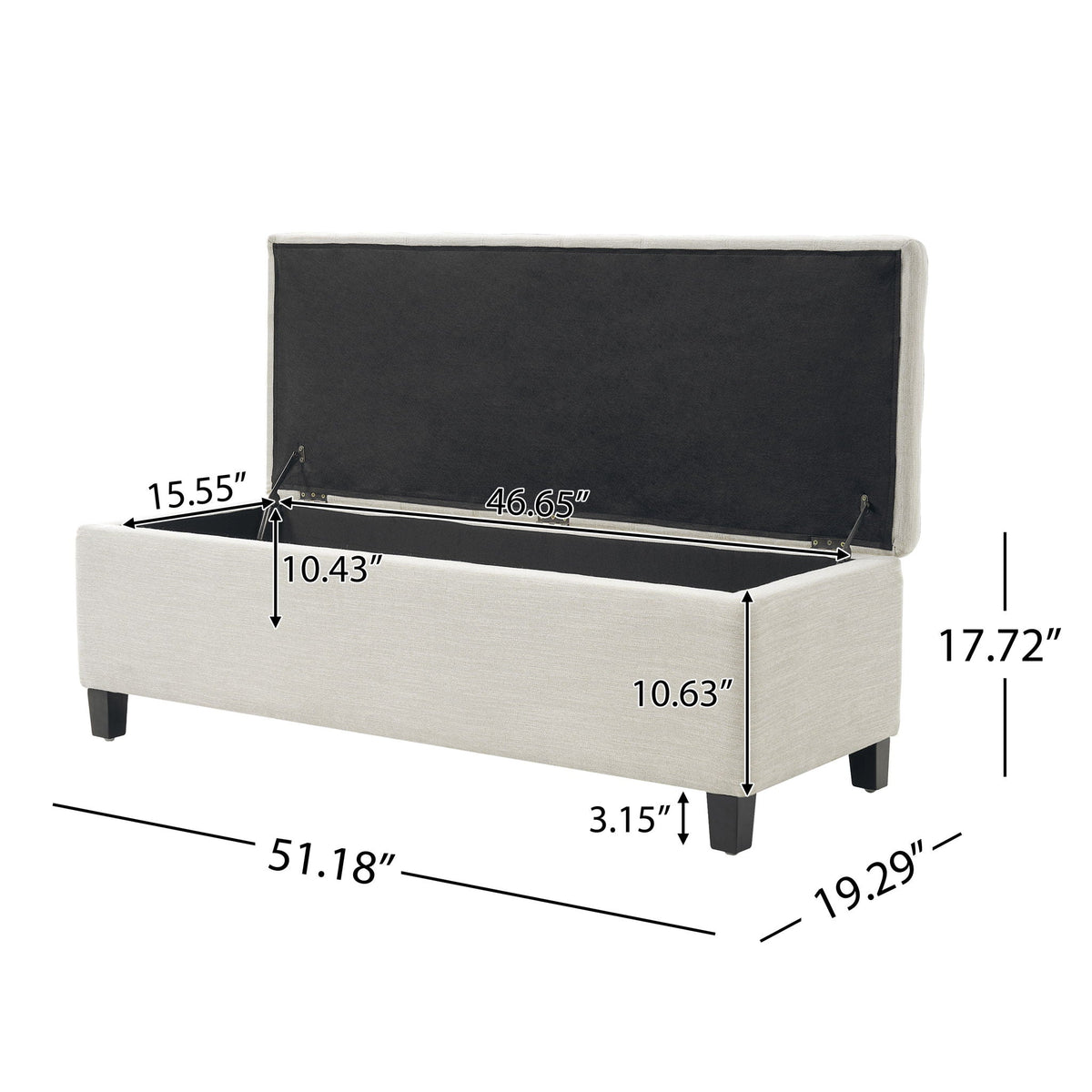 Upholstered Storage Ottoman Bench