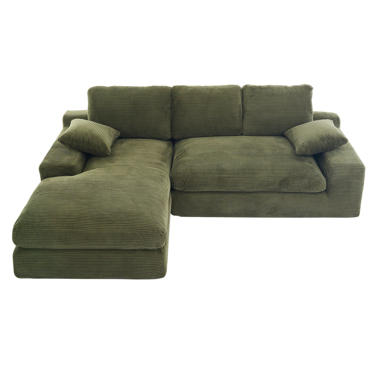 Compressed Sofa With 3 Back Cushions, 2 Throw Pillows