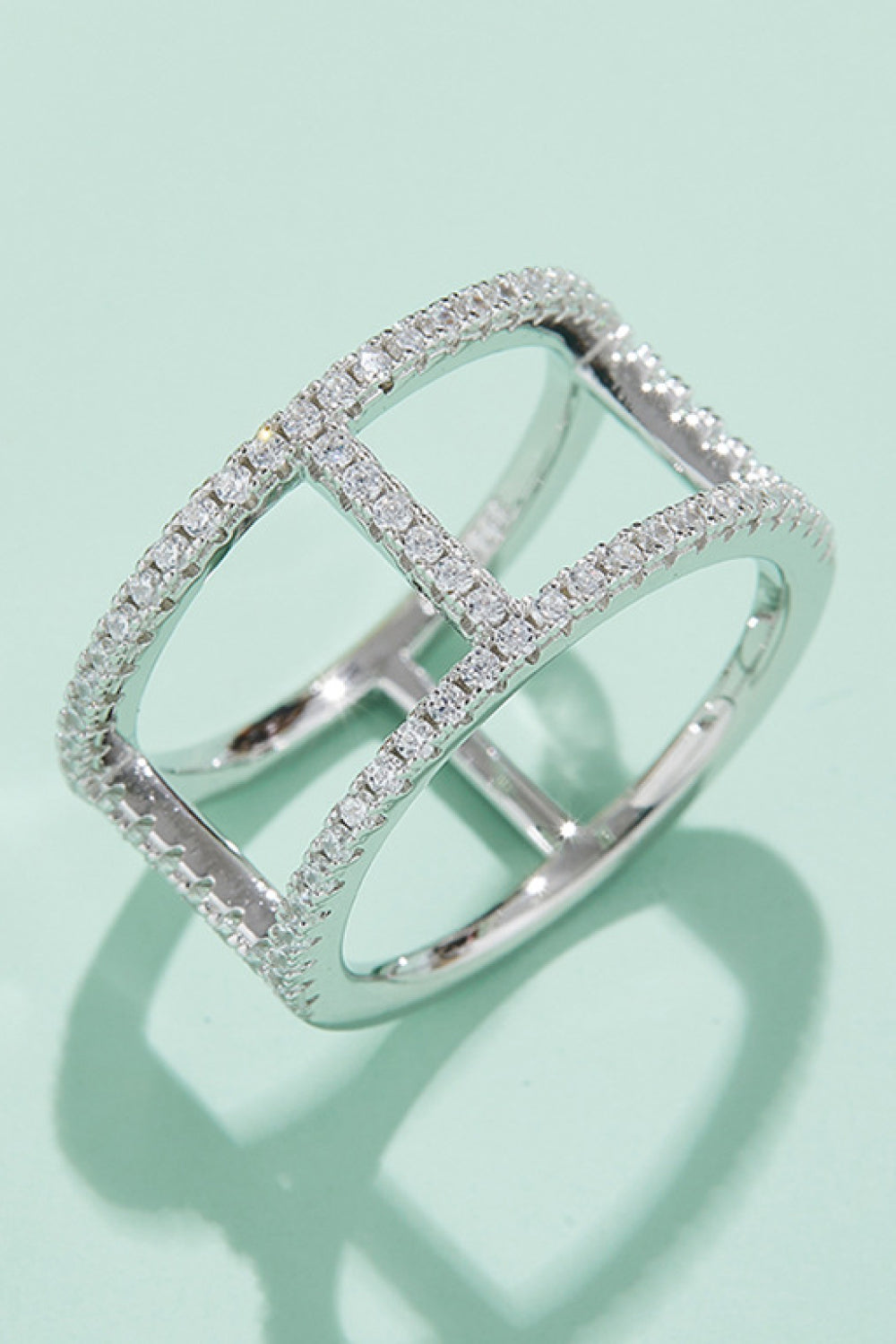 Always Get Better Sparkala™ Box Ring (Platinum Over Pure Sterling Silver)