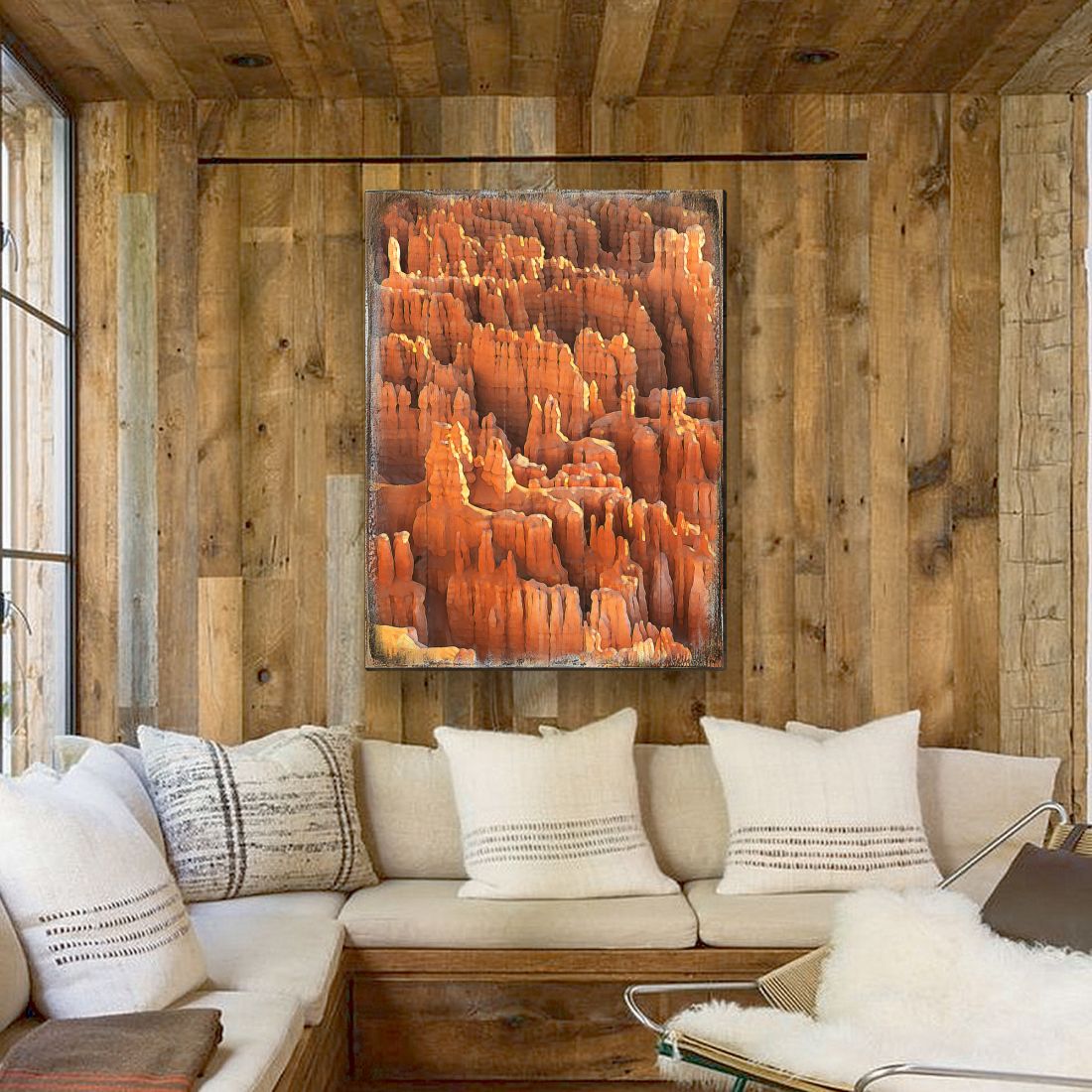 Rocky Mountain Side Wooden Wall Art by Nature Wonders - Nature Wildlife Decor  - 95285B