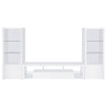 Lance - 3 Piece TV Entertainment Center With Shelves - Gloss White