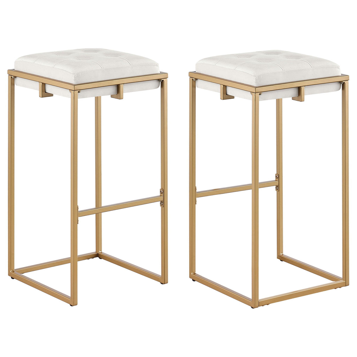 Soccoro - Square Tufted Cushion Stools (Set of 2) - Beige