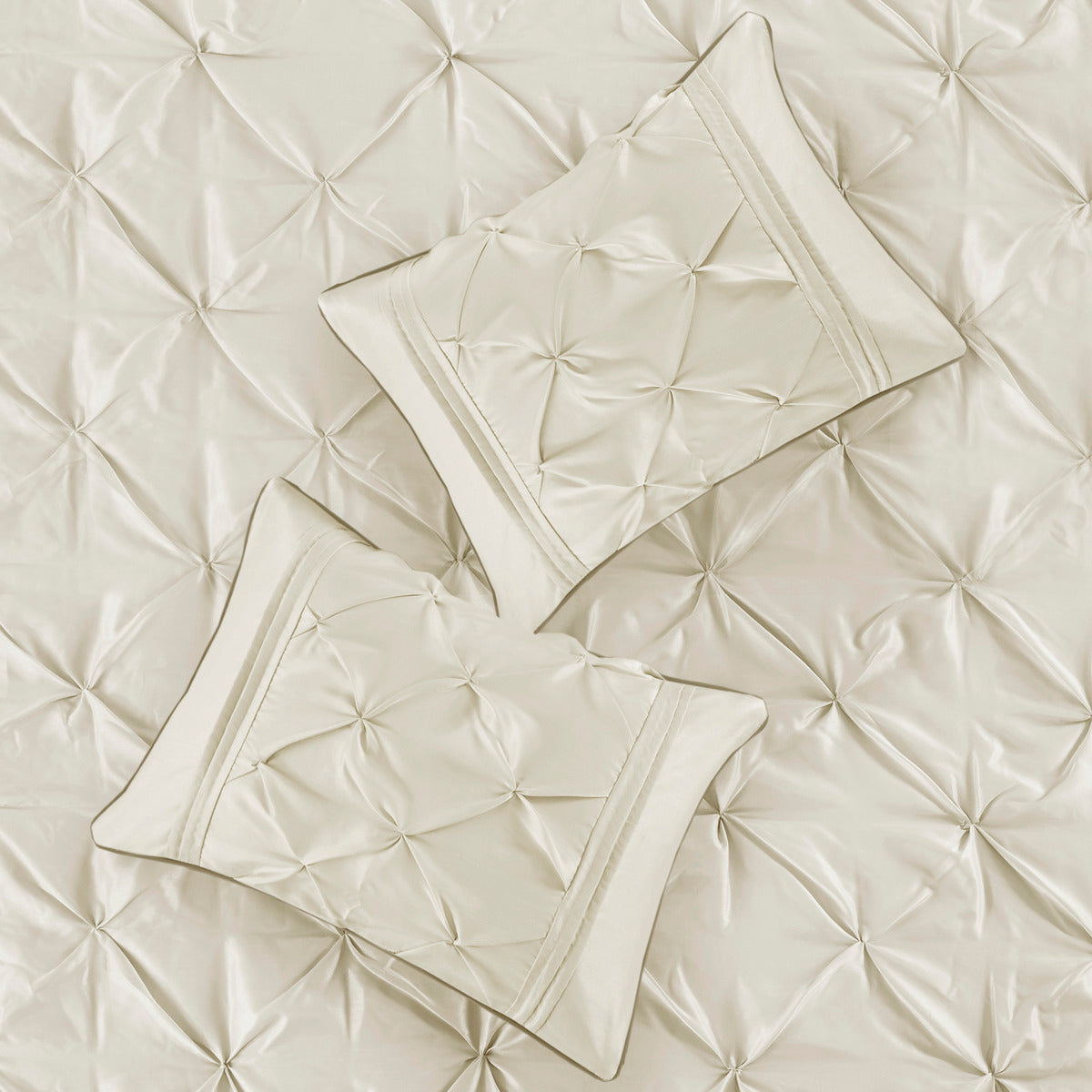 7 Piece Tufted Comforter Set Ivory King