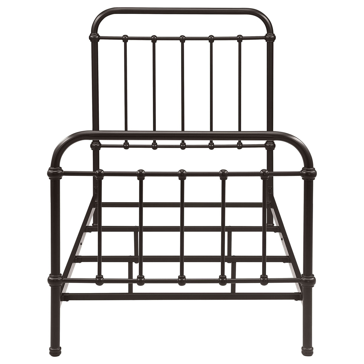 Twin Panel Bed With Ornate Design - Bronze