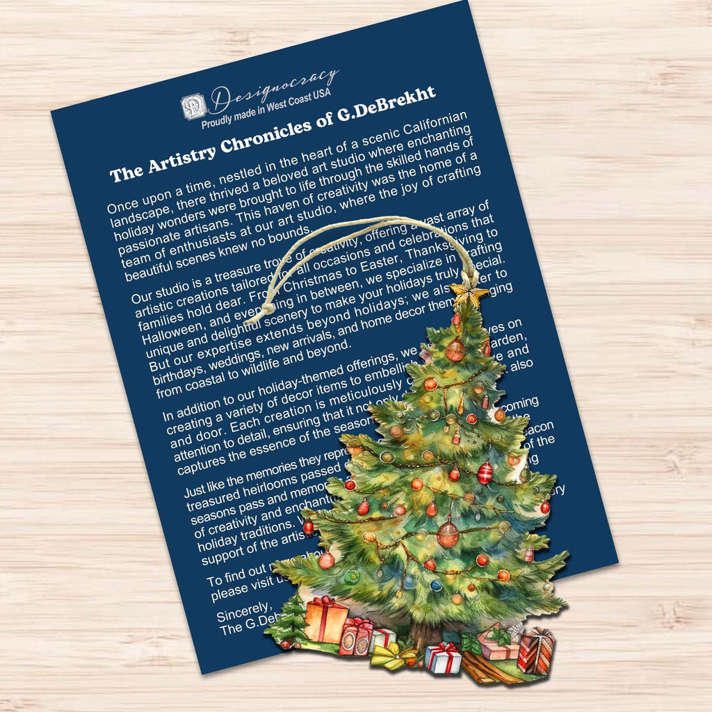 Christmas Tree Decorative Eco Wood Ornaments Set of 3 by G. Debrekht - Christmas Decor - 8091044-S3