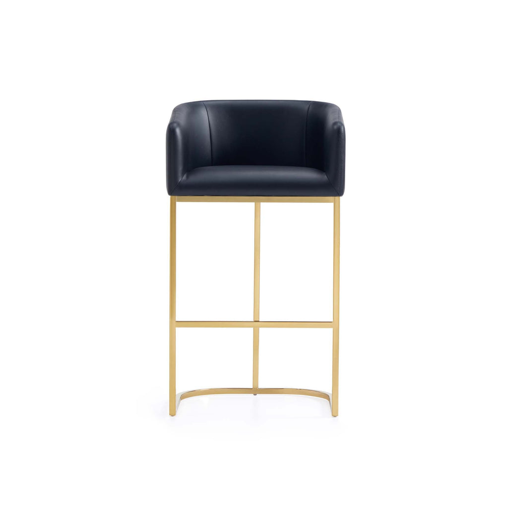 Mid-Century Modern Stool With Steel Base