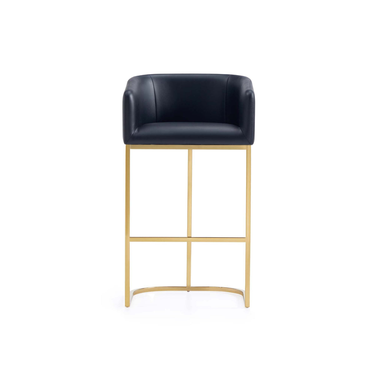 Mid-Century Modern Stool With Steel Base