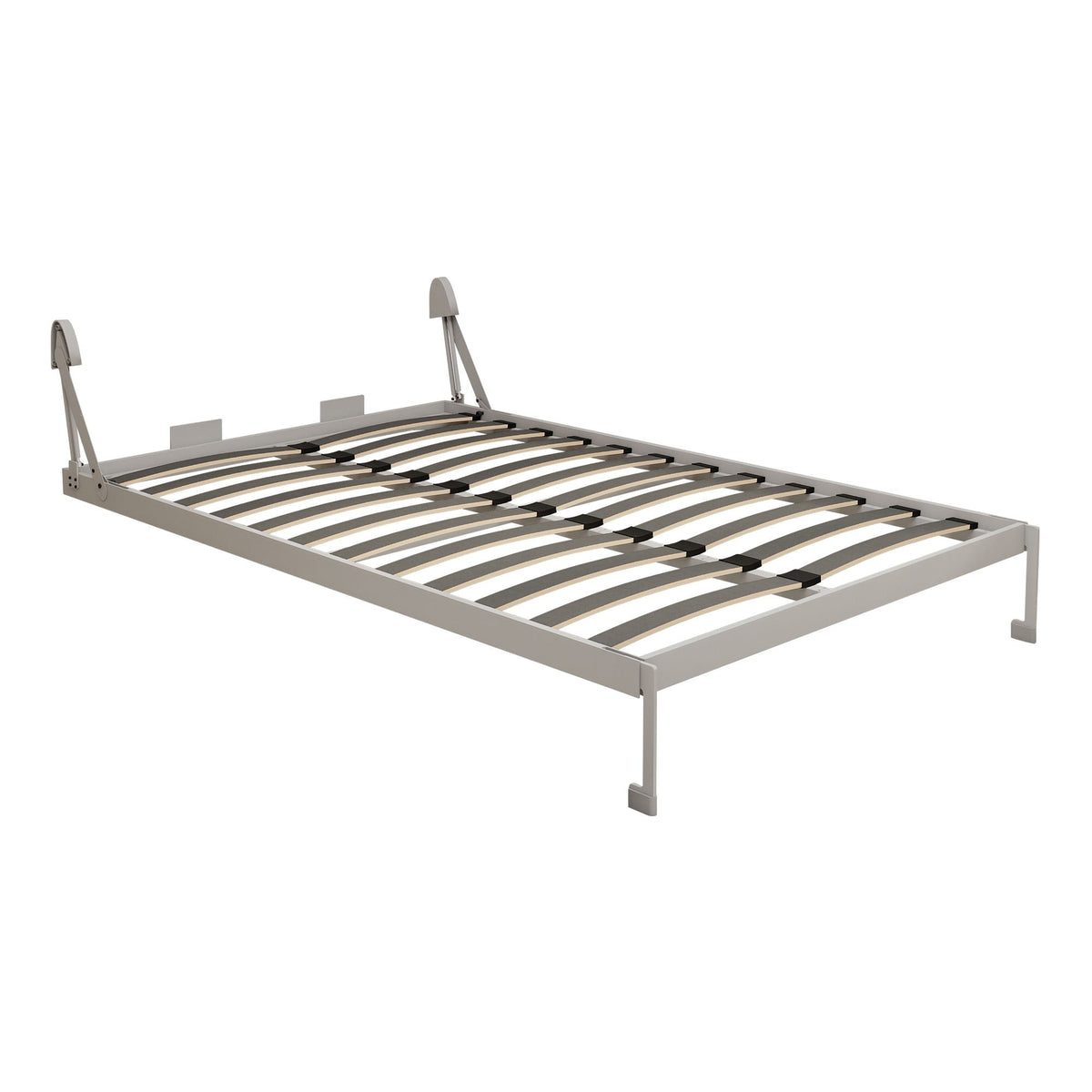 Queen Size Vertical Murphy Wall Cabinet Folding Bed With Automatic Legs - Gray