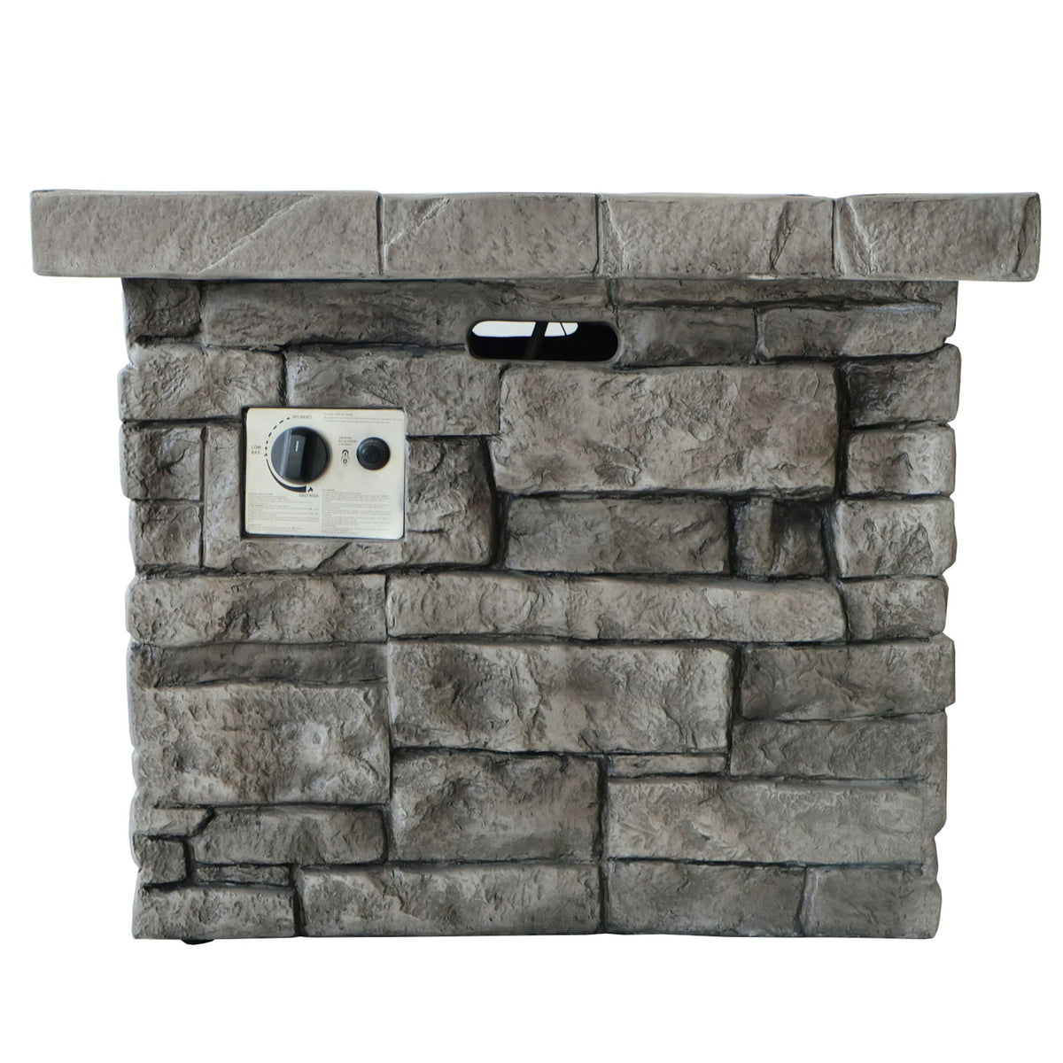 Outdoor Square Propane Fire Pit 40,000 BTU - Gray