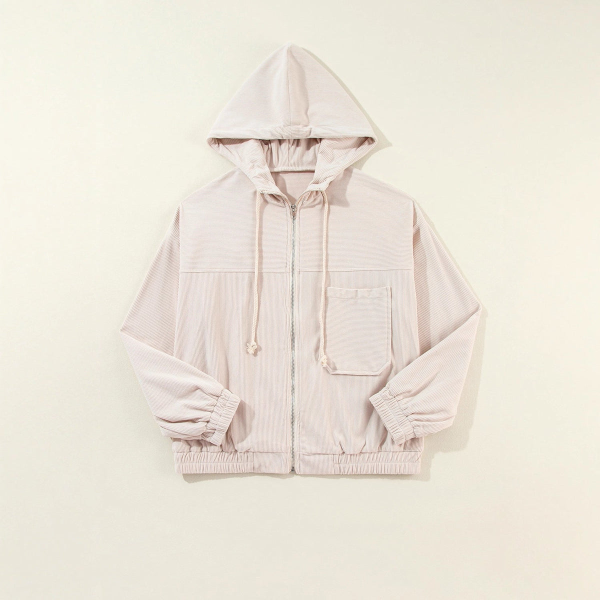 Womens Loose-Fit Long-Sleeve Solid-Color Casual Jacket