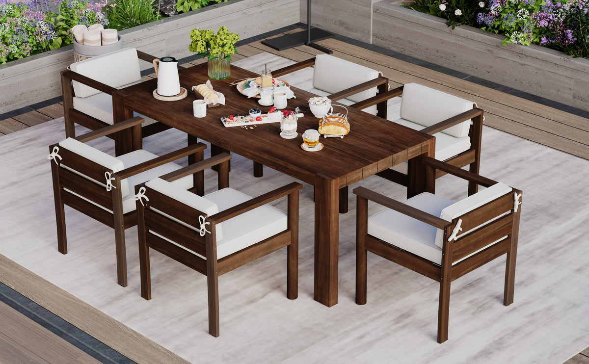 TREXM 7-Piece Patio Dining Table Set for 6