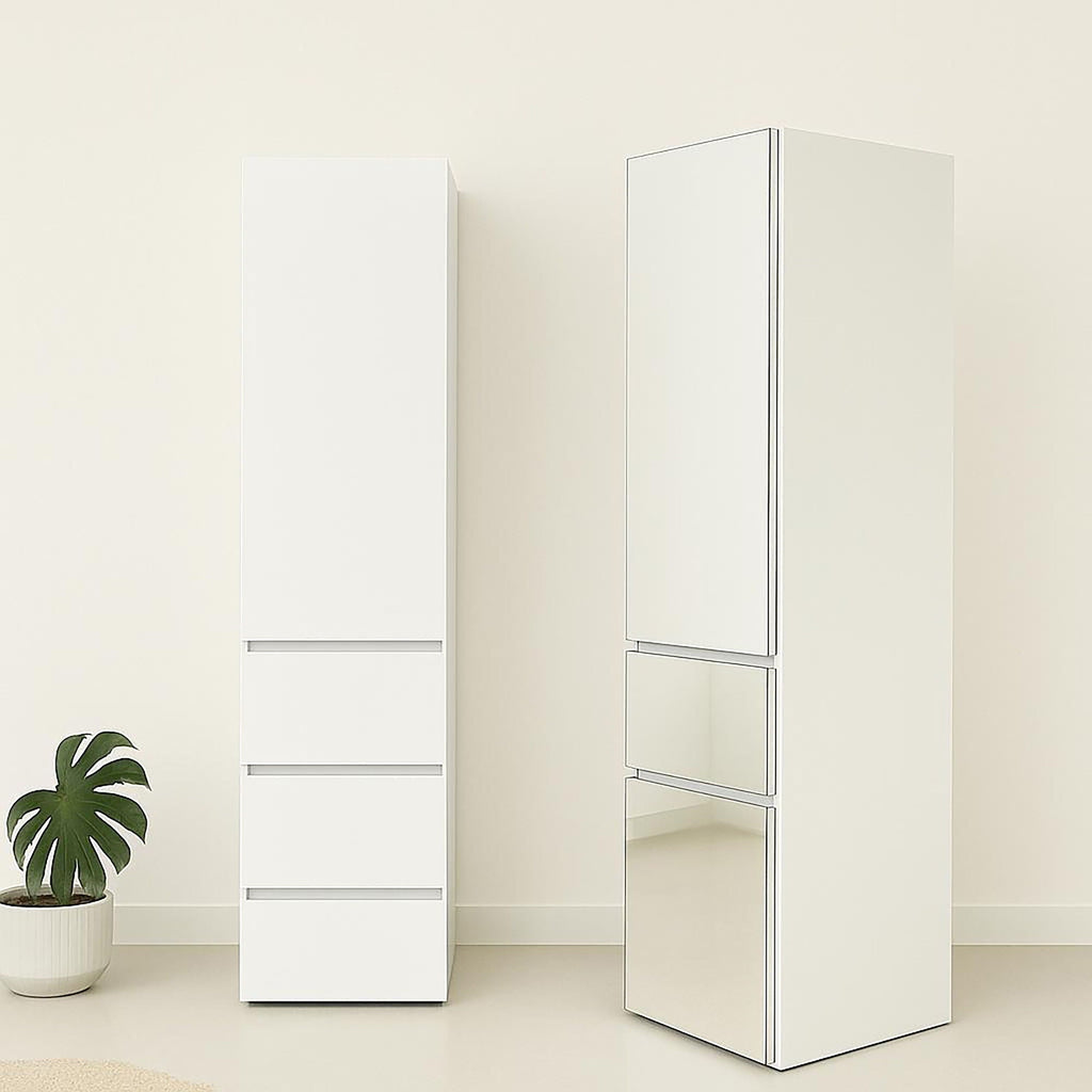 Elise - Modular Closet System With Mirror - White