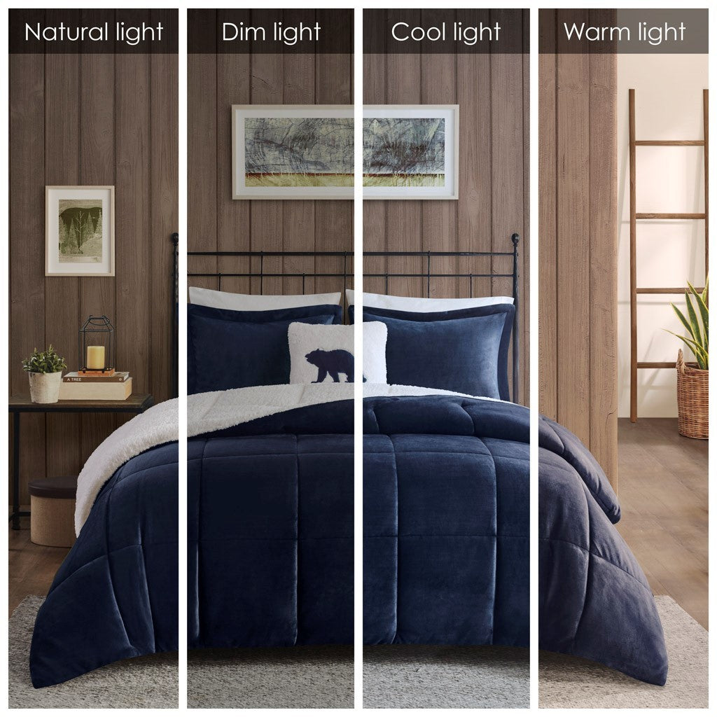 King Plush to Sherpa Down Alternative Comforter Set