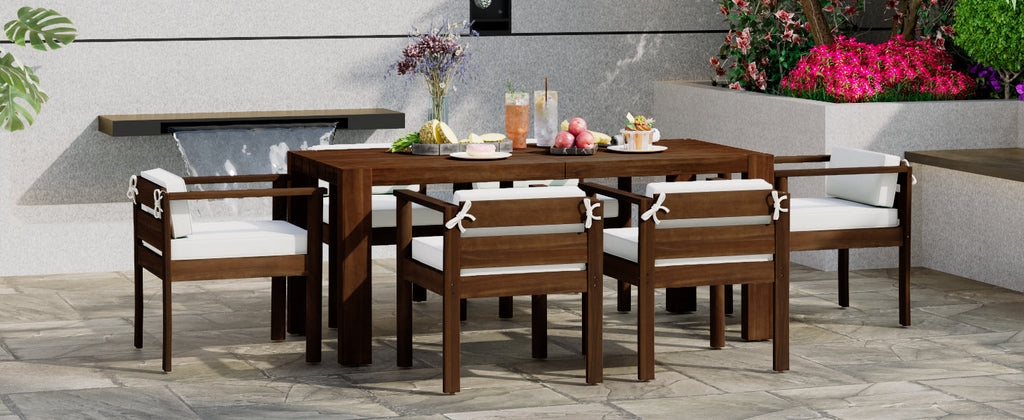 TREXM 7-Piece Patio Dining Table Set for 6