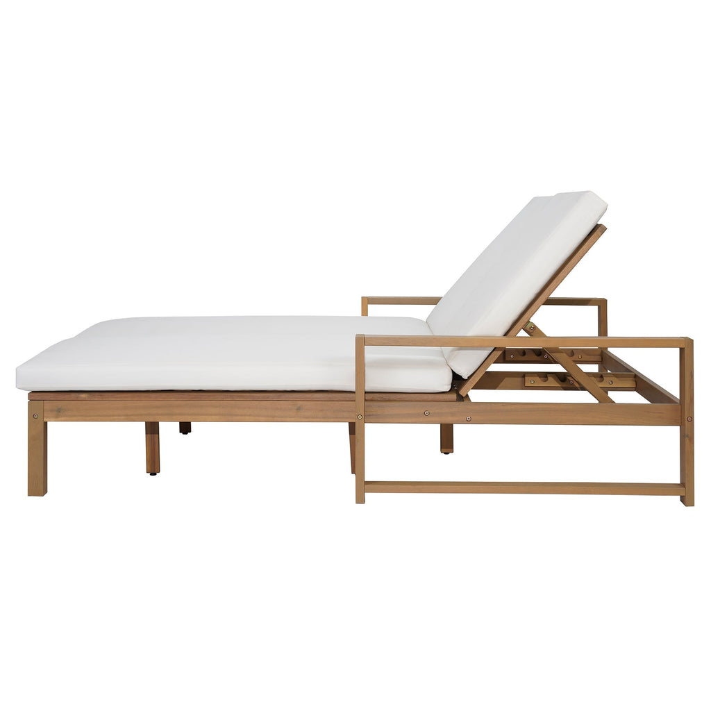 TREXM Outdoor Double Lounge Chair with 5-Position Adjustable Backrest