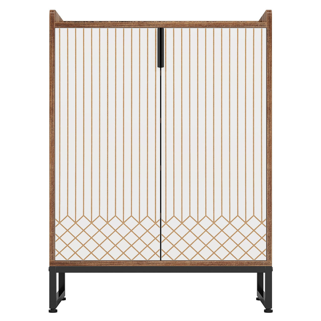 5 Tier Shoe Cabinet With Doors, Compact Entryway Storage Organizer