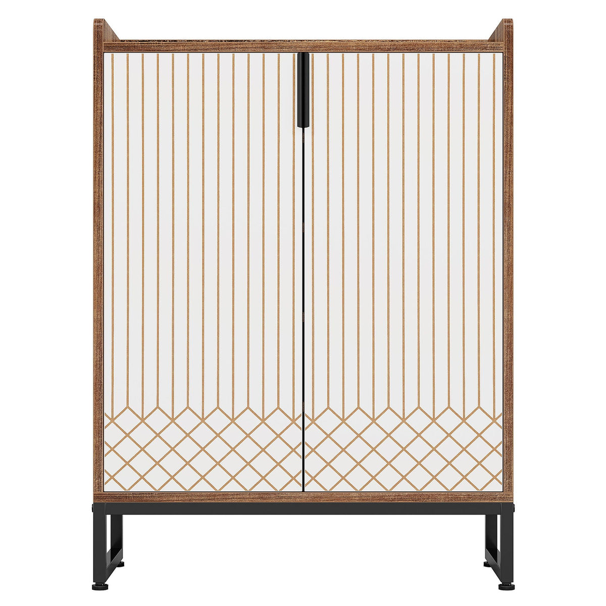 5 Tier Shoe Cabinet With Doors, Compact Entryway Storage Organizer
