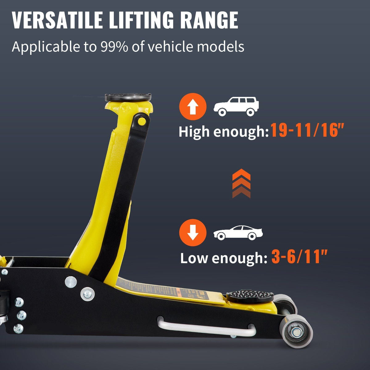 Vevor Racing Floor Jack 3 Ton Dual Pump Lift - Natural