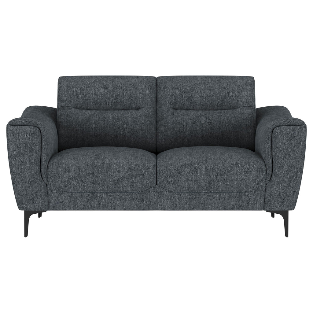 Oberle - 2 Piece Upholstered Sofa Set With Pocket Coil Seating - Charcoal