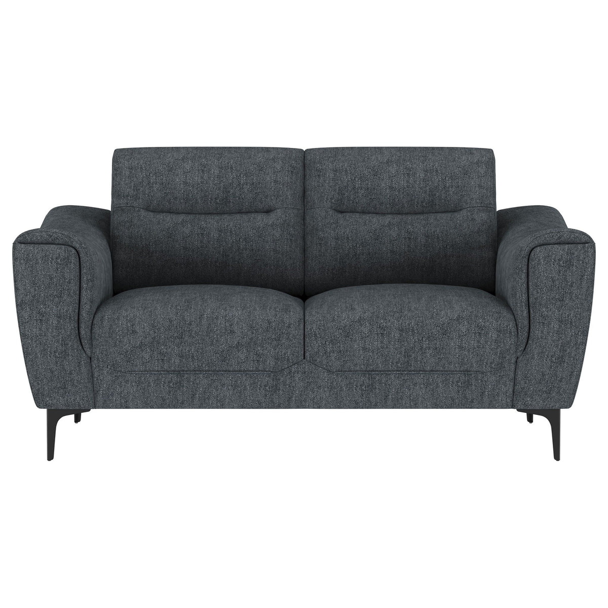 Oberle - 2 Piece Upholstered Sofa Set With Pocket Coil Seating - Charcoal