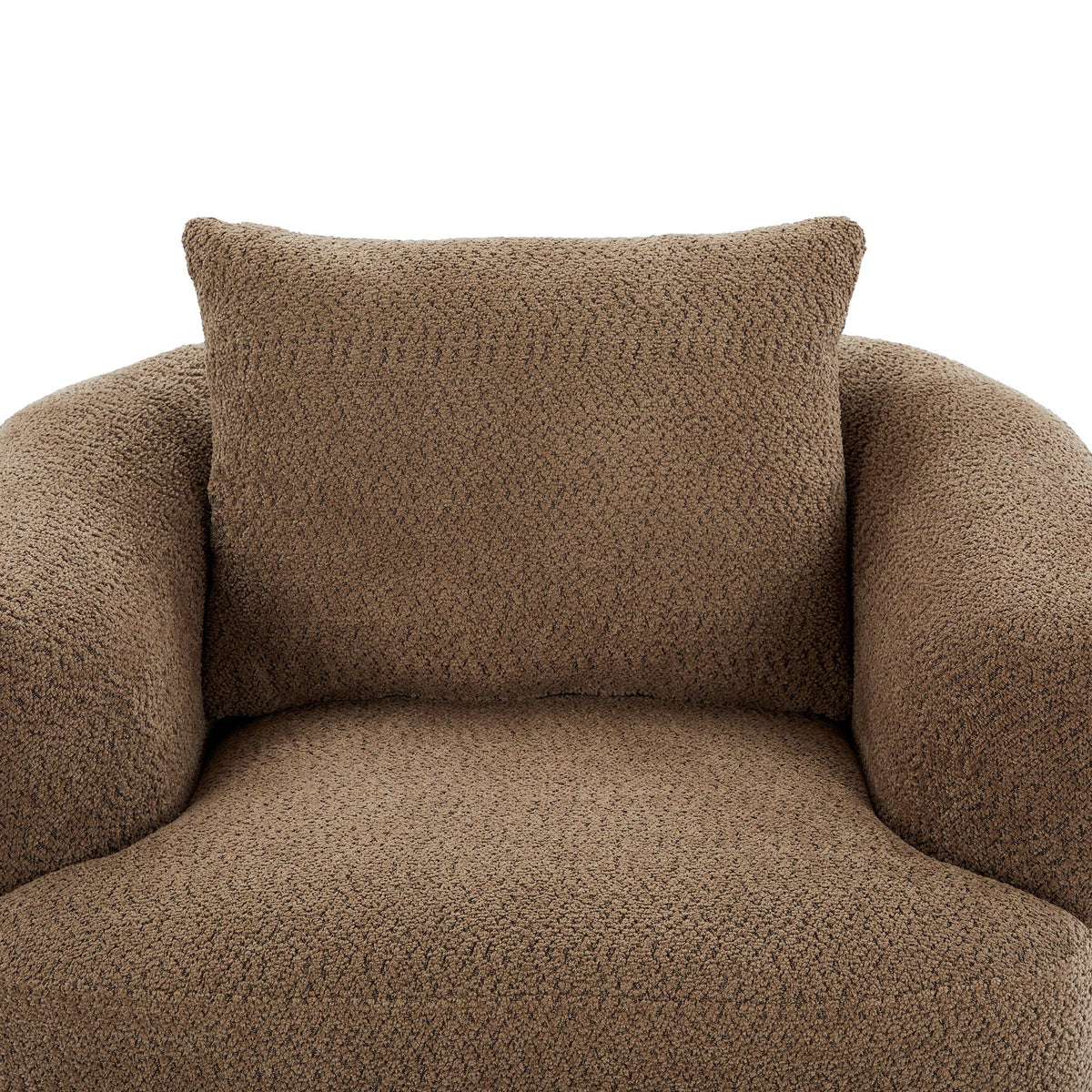 360° Swivel Barrel Sofa Chair With Throw Pillow, Upholstered Accent Chair