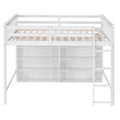 Loft Bed With 8 Open Storage Shelves And Built In Ladder