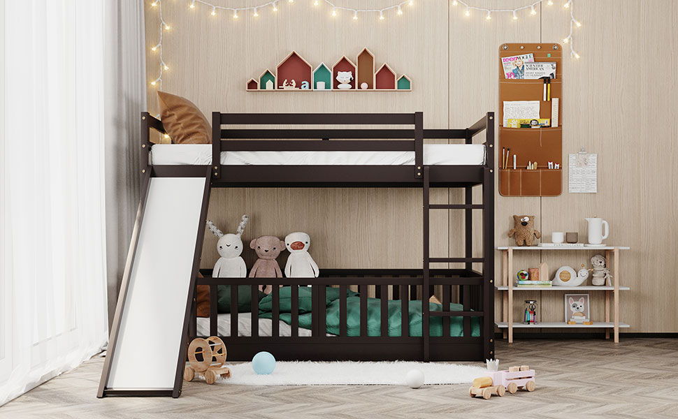 Bunk Bed With Convertible Ladder And Slide