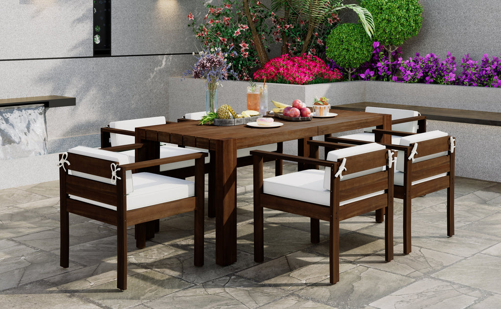 TREXM 7-Piece Patio Dining Table Set for 6