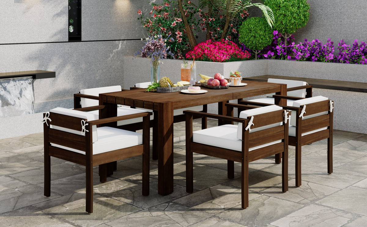 TREXM 7-Piece Patio Dining Table Set for 6
