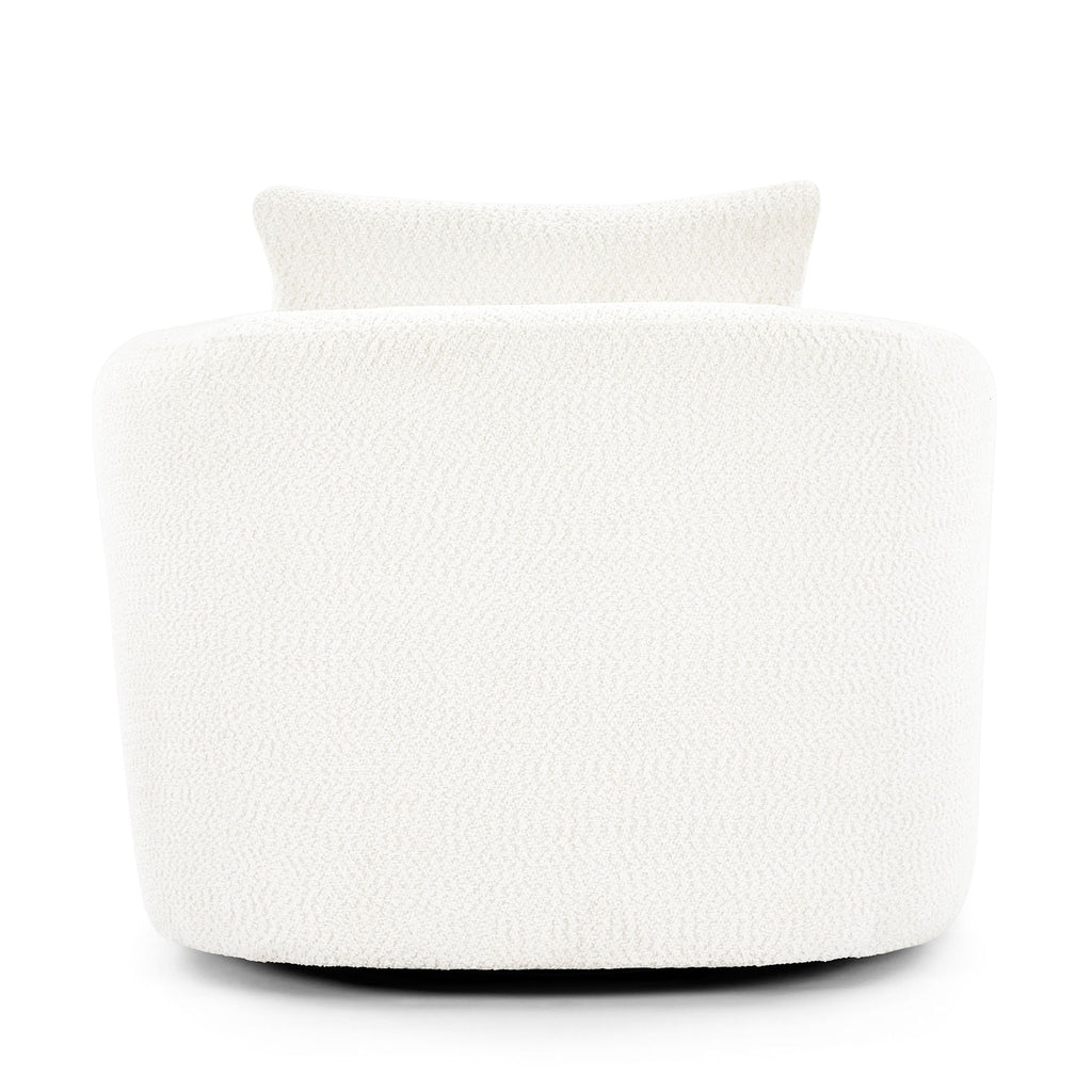 360° Swivel Barrel Sofa Chair With Throw Pillow, Upholstered Accent Chair