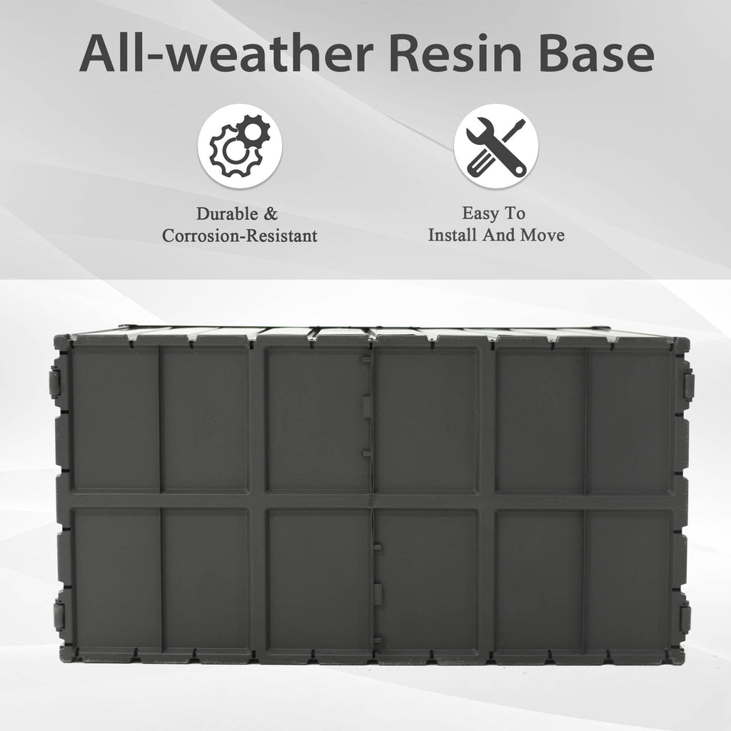 190 Gallon Metal Deck Box, Waterproof Steel Outdoor Storage Bench