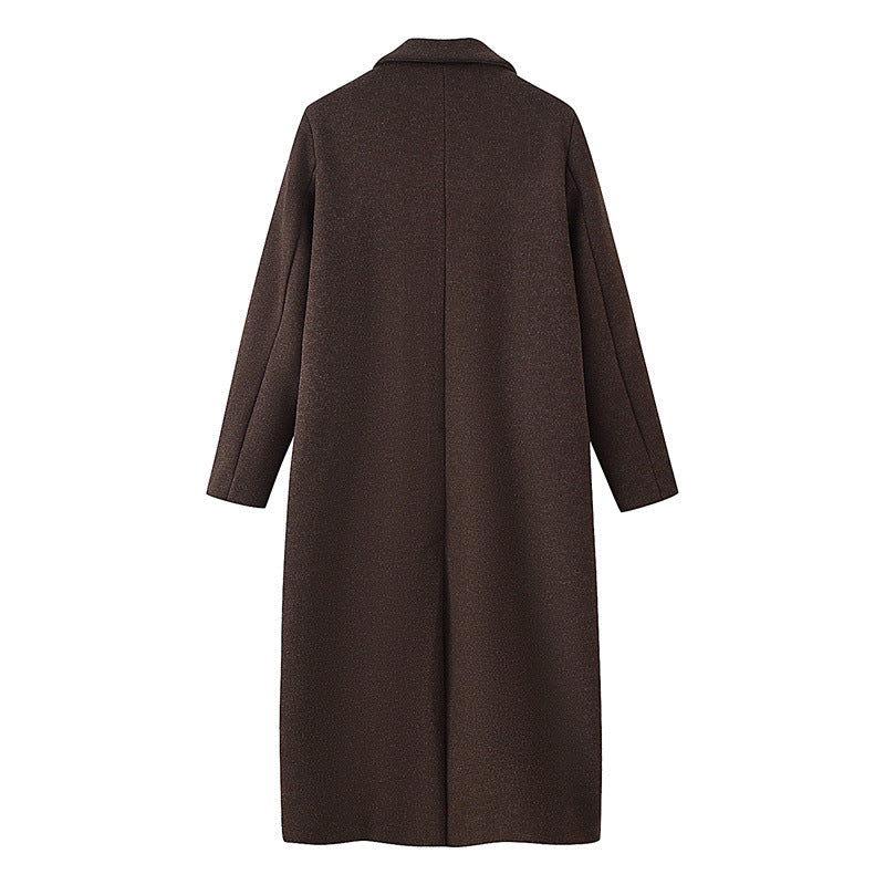 Women's Casual Solid Color Woolen Coat Jacket