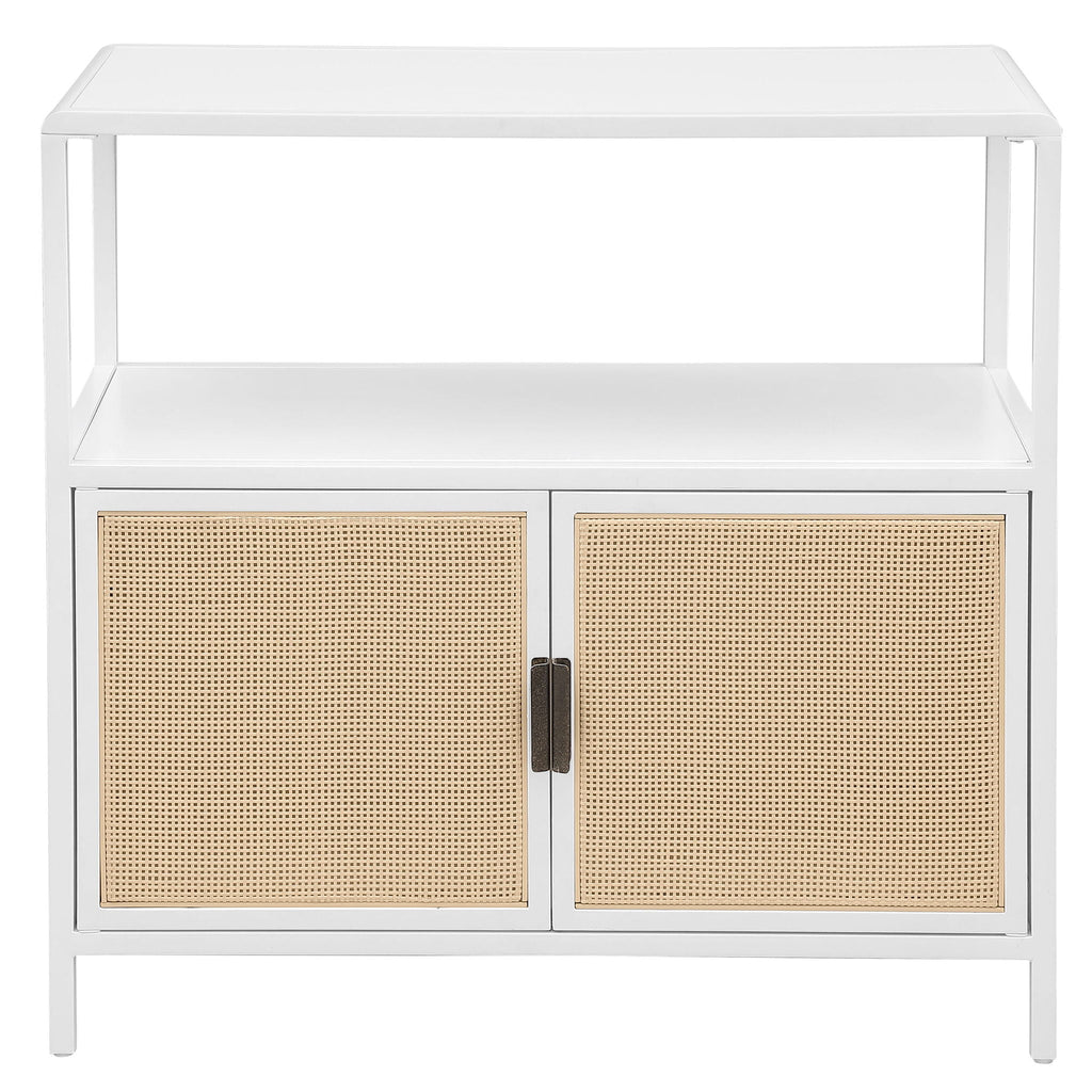 Kenneth - 2 Door Radio Weave Accent Cabinet - White
