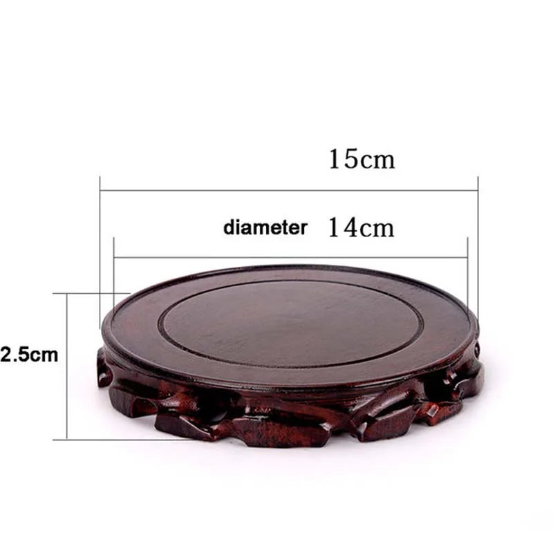 Retro Chinese Style 10-16cm Diameter Real Solid Wood Carving Imitation Old Round Base for Vase Teapot Statue Flowerpot